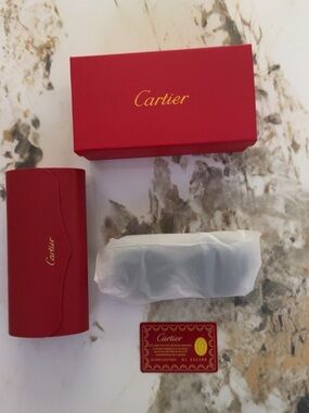 Cartier Red Eyewear Box & Case Set